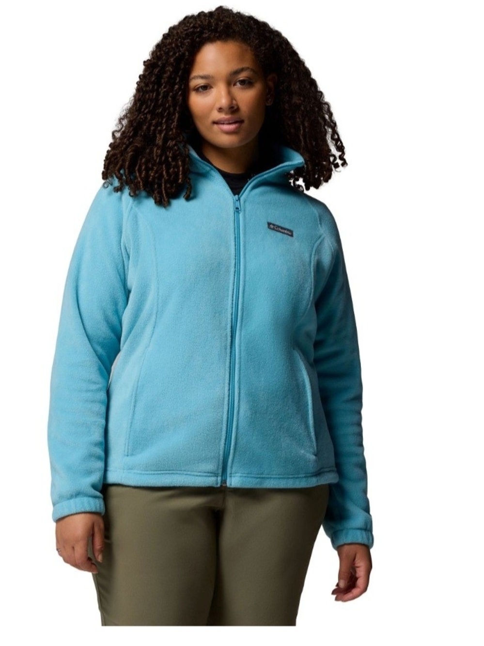 Columbia Women's Benton Springs Aqua Blue Full-Zip Fleece Jacket Size 2x